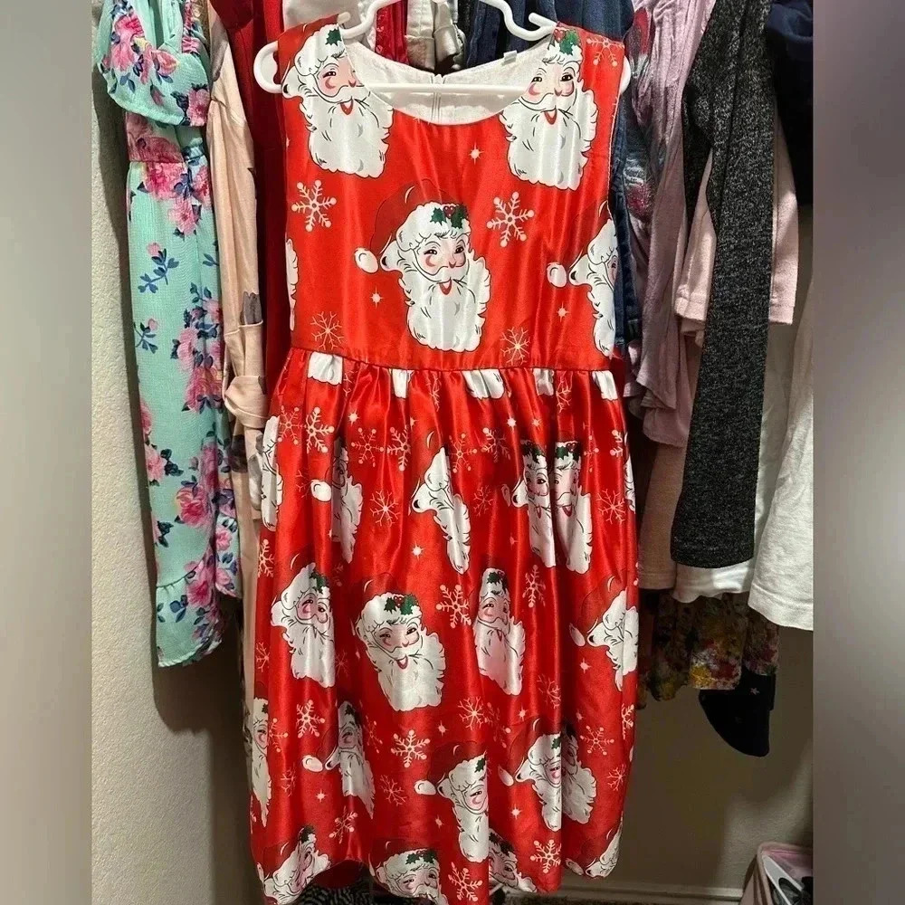 Santa girls dress - Picture 3 of 4